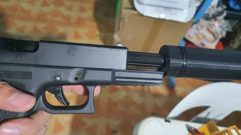 3d printed TOY PLASTIC Glockz G17 G19 G34 Fixed Outer barrel for SoftAir WE Double Bell EnC WITH THREADs TOY ONLY!